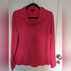 $10 SALE Talbots Long sleeve collared shirt size XL Pink Casual Comfy